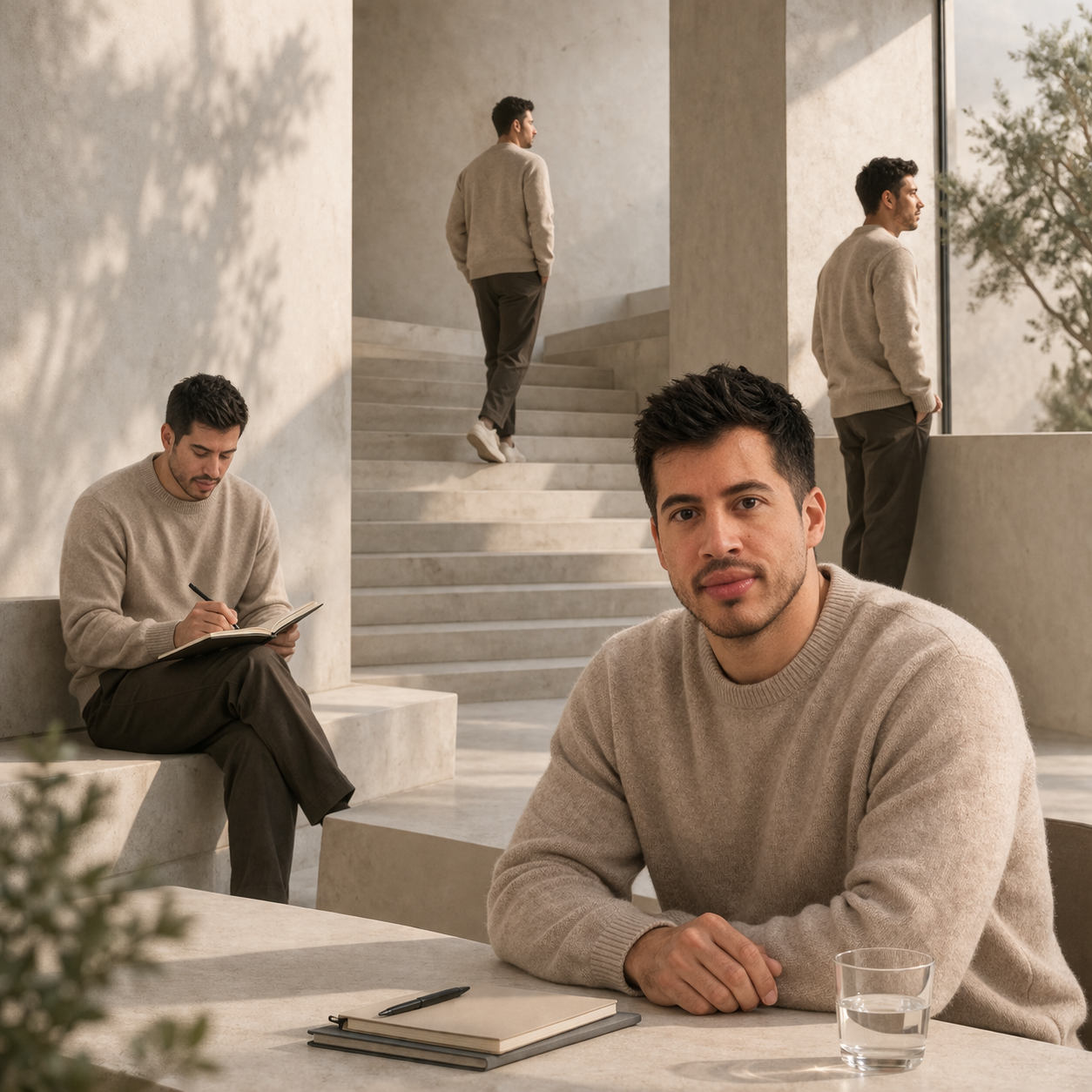 Plusieurs facettes d'une même présence — architecture, geste, posture